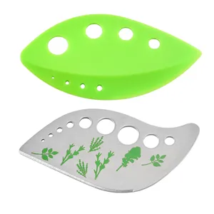 Stainless steel and silicone herb stripper multi-purpose leaf stripper kitchen tool main view