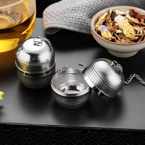 Stainless steel tea infuser mesh ball strainer for loose leaf tea and spices kitchen tool