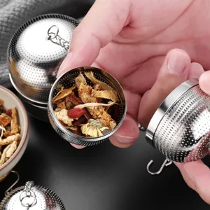 Stainless steel tea infuser ball mesh strainer for loose leaf tea herbs spices kitchen tools