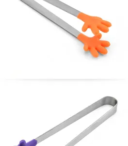 Mini-Zange aus Edelstahlsilikon mit kreativen Handformen für Küche und Eiswürfel.