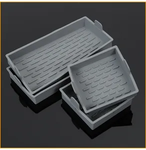 Graues Silikon Backform Set mit 4 Stueck, langlebige Kueche Kuchenform fuer Backen und Kochen.