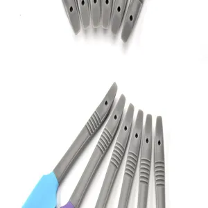 Silikonspatel Detail zeigt flexiblen Kopf und ergonomischen Griff zum Backen und Dekorieren.