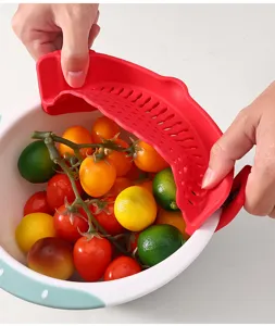 Scolapasta in silicone per pentole clip scolaverdure cucina pasta utensile pratico