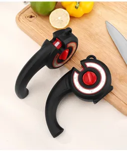 6-in-1 multi-functional knife sharpener with adjustable angles for kitchen knives and scissors.