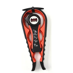 Multifunktion 5 in 1 Glas Flaschenöffner Küchenwerkzeug Kunststoff schwarz orange Ergonomie