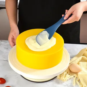 Silikonspatel zum Backen und Kuchendekorieren, flexibles blaues Küchenwerkzeug für feine Creme.