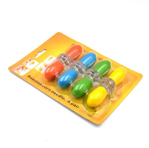 Colorful stainless steel corn holders set barbecue skewers dual prong kitchen tool main