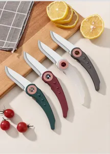Stainless steel folding fruit knife portable mini peeler home kitchen travel small knife set