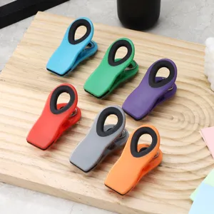 Magnetic Refrigerator Sealing Clip Plastic Food Storage Clip Office Document Note Holder Home Kitchen Organizer
