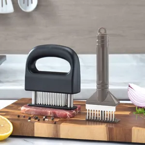 Stainless Steel Meat Tenderizer Tool 48 Needle And 11 Needle Kitchen Steak Gadget Ergonomic Handle Modern Style