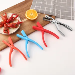 Stainless steel crayfish peeler tool, multi-color lobster shell opener for easy dining.