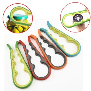 Multifunctional 4-in-1 Bottle Opener PP And TPR Anti-Slip Jar Lid Opener Kitchen Tool