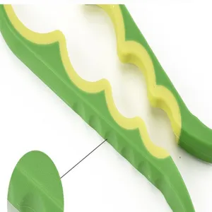 Multifunctional 4-in-1 bottle opener with ergonomic non-slip grip and multi-size wave design for jars.