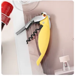 Ouvre-bouteille vin en forme d'oiseau multifonction en acier inoxydable poignée plastique
