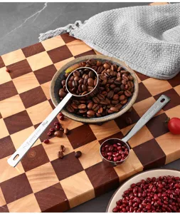 Ensemble de cuillères doseuses en acier inoxydable de 15 ml et 30 ml pour café en grains et poudre.