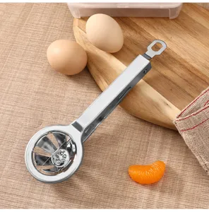 Stainless steel egg cutter for kitchen cooking, kitchen tool for sliced boiled eggs.