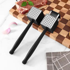 Stainless Steel Meat Tenderizer Hammer Double Sided Meat Mallet Heavy Duty Kitchen Tool for Steak and Beef