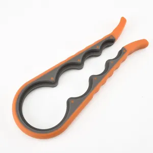 Multi-functional jar opener 4-in-1 bottle gripper kitchen tool orange grey design