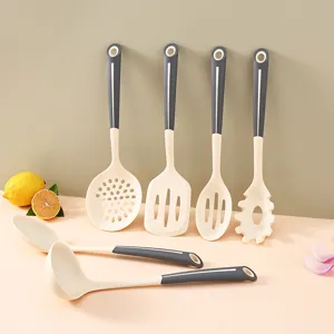 Silicone Kitchen Utensils Set Heat Resistant Non Stick Cooking Tools With Two Tone Handle For Home Kitchen Restaurant