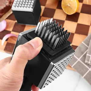 Stainless steel meat tenderizer needle mallet kitchen tool for steaks and beef cooking preparation