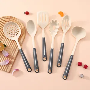 Silicone kitchen utensils set 6-piece heat resistant cooking tools with comfortable handle