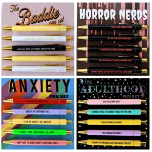 Funny English Quotes Ballpoint Pen Set Novelty Writing Pens Office School Supplies Gift For Students Adults