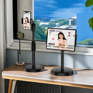 Supporto Universale per Telefono e Tablet da Scrivania Altezza Regolabile Pieghevole Supporto per Cellulare per Streaming dal Vivo
