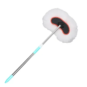 Balai a poussiere telescopic pour lavage de voiture manche long brosse douce blanche