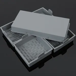 Silikon Backform Set 4 Stueck grau hitzebestaendige Kuchenbleche und Abdeckungen fuer Kueche