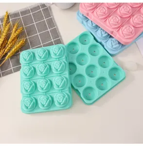 Silicone Rose Ice Cube Mold 12-Cavity DIY Ice Tray Maker for Cocktails Home Kitchen Bar