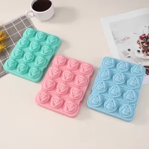 Creative Silicone Rose Ice Cube Mold Maker Easy Release DIY Ice Tray With Funnel For Bar Kitchen Home Drink
