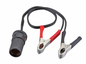 Car Battery Clamp to Cigarette Lighter Socket Adapter 12V 24V Power Converter Cable