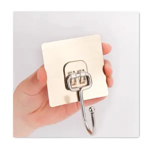 Starker selbstklebender Wandhaken transparenter gebürsteter Haken für Tür und Zuhause.