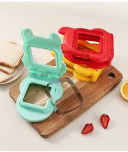 Stainless steel sandwich cutter set for DIY bread, crust remover and pocket sandwich maker.