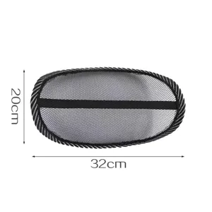 Black mesh car lumbar pillow breathable mesh car seat back support cushion 32x20cm size