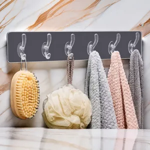 Transparante Meerdere Rij Wandhaken Zonder Boren Zelfklevende Duidelijke Hoed Handdoek Hanger Voor Thuis Keuken Badkamer