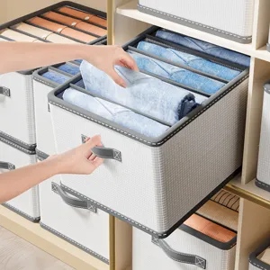 Wardrobe clothes storage box fabric organizer drawer divider for pants and garments main view