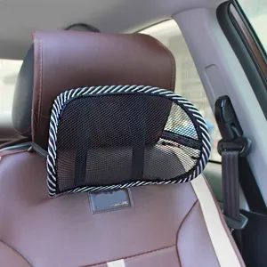 Breathable car mesh lumbar support cooling back cushion for auto seat headrest comfort