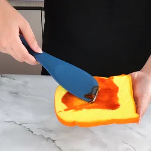 Silikon Spatel Backen Küchenhelfer Kuchenteig Schaber flexible Rührwerkzeug blau
