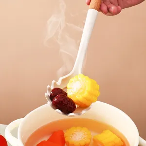 Silikon Nudelsieb mit Holzgriff Kuechenutensil hitzebestaendiges Kochwerkzeug Hauptbild