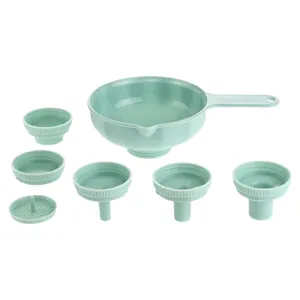 7-teiliges Küchen-Trichter-Set aus Kunststoff mit großem Behälter und abnehmbaren Sieben