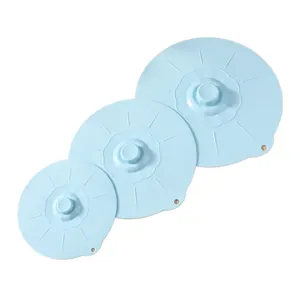 Silikon Deckel Set frische Hauben fuer Schuessel Topf Pfanne Kueche Zubehoer blau neu