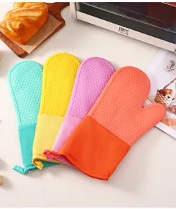 Guanti da forno in silicone resistenti al calore cucina e cottura con presa antiscivolo.