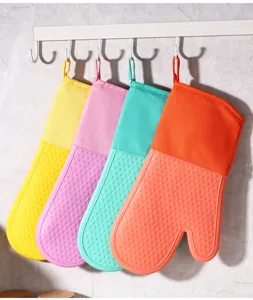 Guanti da forno in silicone cotone resistenti al calore cucina cottura antiscivolo.