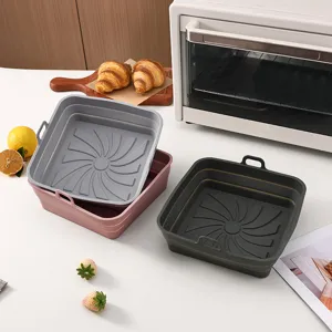 Cestello pieghevole in silicone per friggitrice ad aria teglia da forno quadrata