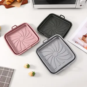 Teglia da forno pieghevole in silicone per friggitrice ad aria tappetino quadrato