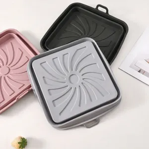 Cestello pieghevole in silicone per friggitrice ad aria quadrato teglia da forno