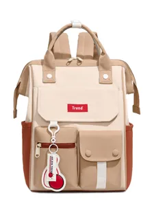 Casual contrast color multi-function large capacity backpack, ideal for daily travel.