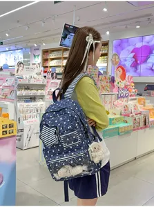 Japanischer Harajuku Sternen Print transparenter Ita Rucksack für große Schüler Tasche