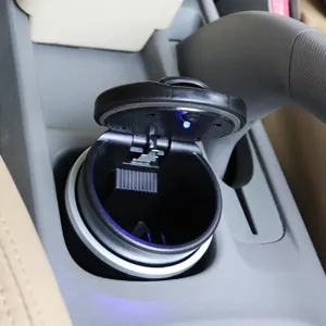 Tragbarer Autoaschenbecher mit blauer LED Beleuchtung flammhemmender Behalter